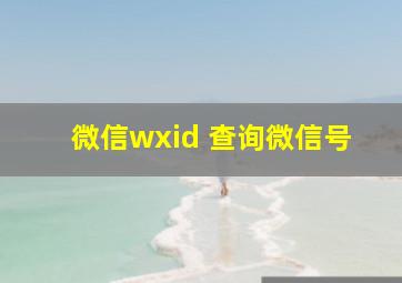 微信wxid 查询微信号